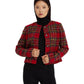 Plaid Mohair Cropped Jacket