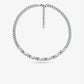 Precious Metal-Plated Brass Pavé Logo Chain Necklace
