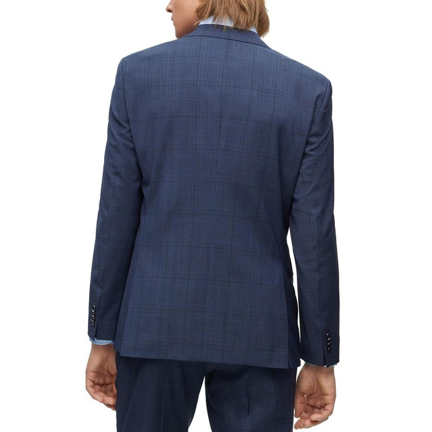 Men's Regular-Fit Checked Wool Suit, 2 Piece Set