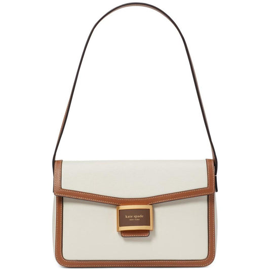 Katy Colorblocked Textured Leather Medium Shoulder Bag