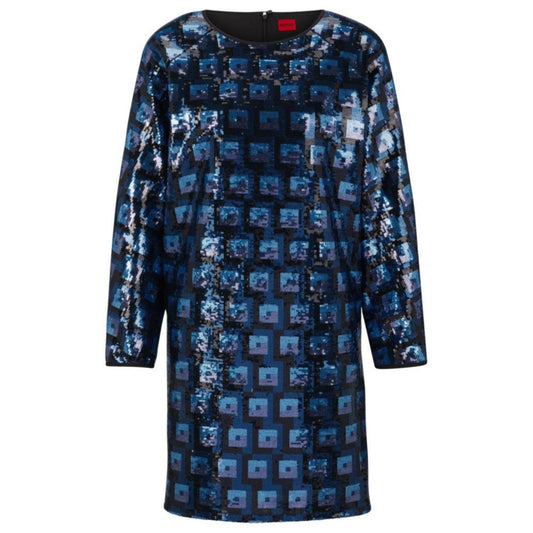 Sequinned mini dress with shoulder pads