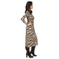 Women's Printed Ruched Midi Dress