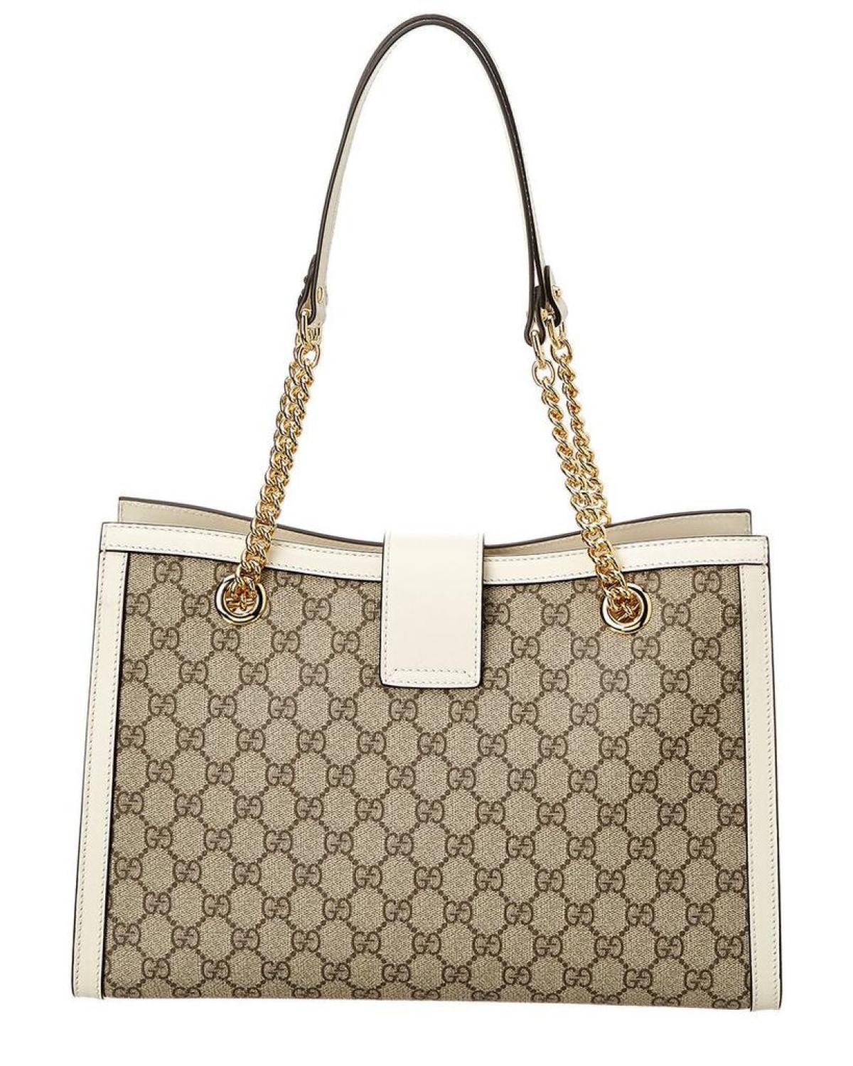 Gucci Padlock GG Supreme Medium Canvas Leather Shoulder Bag