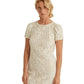 Puff-Sleeve Lace Cocktail Dress