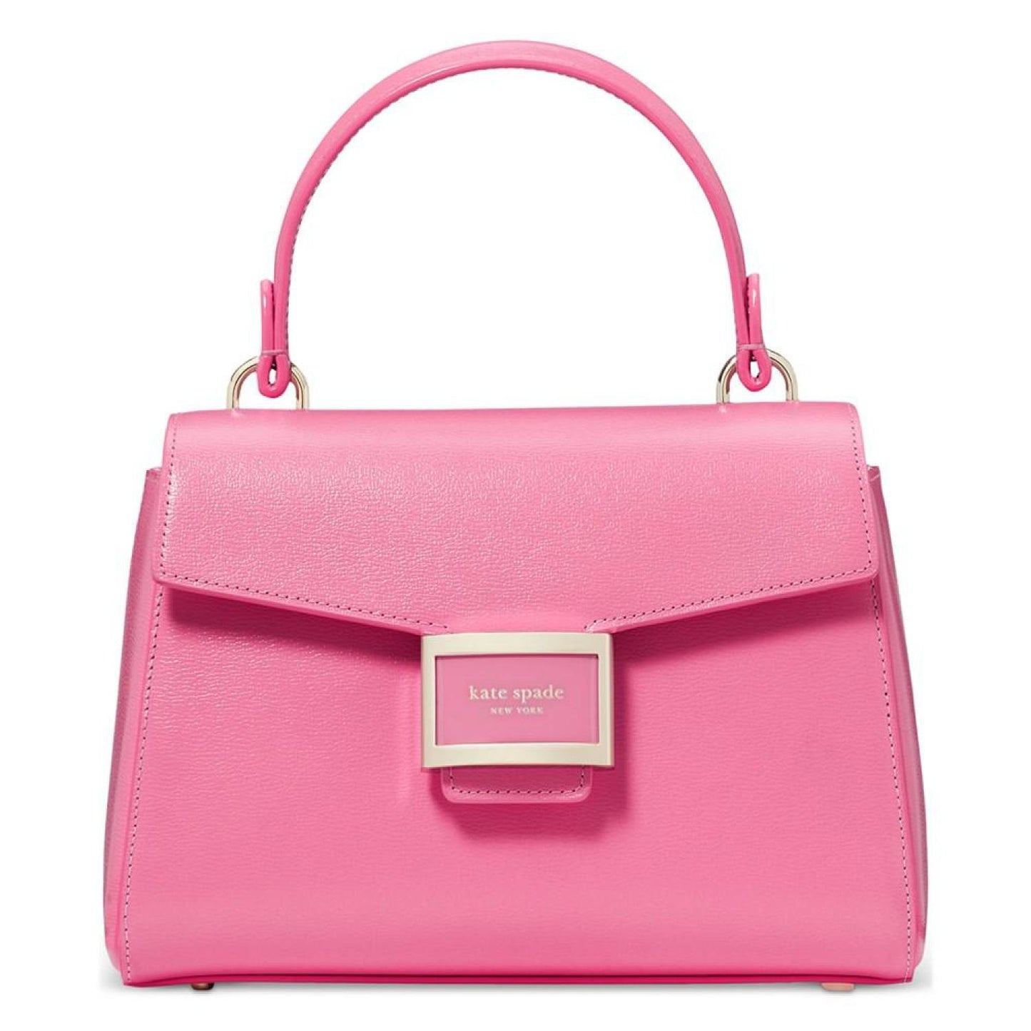 Katy Shiny Textured Leather Top Handle