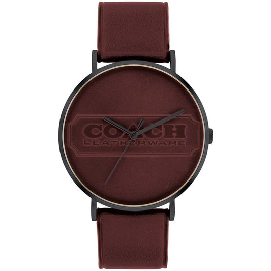 Men's Charles Bordeaux Leather Strap Watch, 41mm