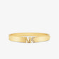 14K Gold-Plated Brass Pavé Logo Bangle