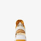 Georgie Animal Print Logo and Leather Trainer