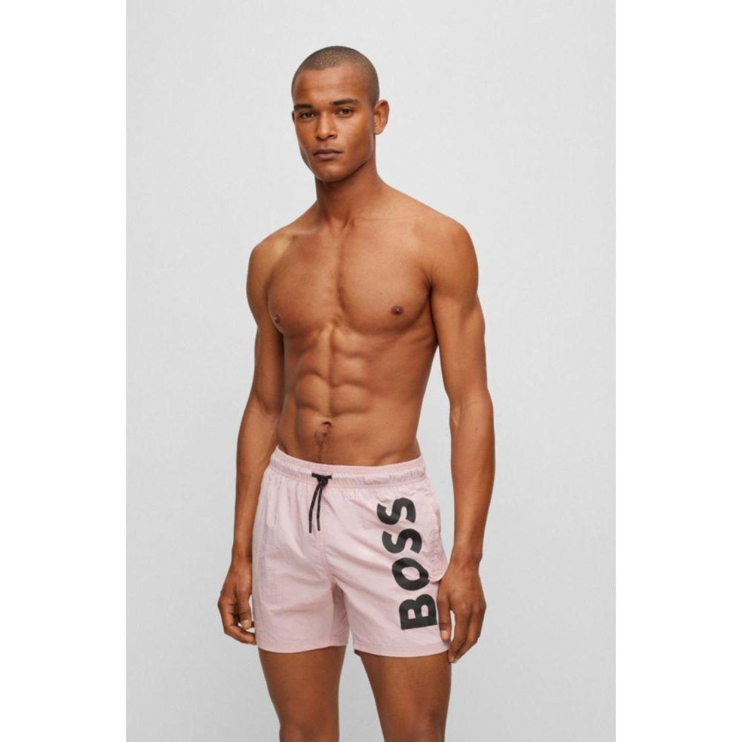Quick-dry swim shorts with large logo print