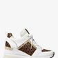 Georgie Metallic Logo and Leather Trainer