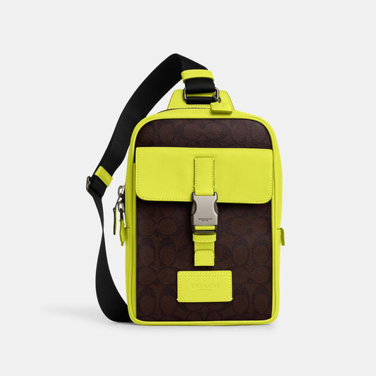 Coach Outlet Track Pack In Colorblock Signature Canvas