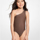 Logo One Shoulder Swimsuit