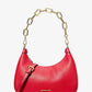 Cora Large Pebbled Leather Chain-Link Crossbody Bag