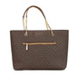 Michael Kors Jet Set Medium  Signature PVC Front Zip Chain Tote Bag Women's Purse