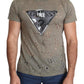 Guess  Cotton Stretch Logo Print Men Casual Perforated Men's T-shirt