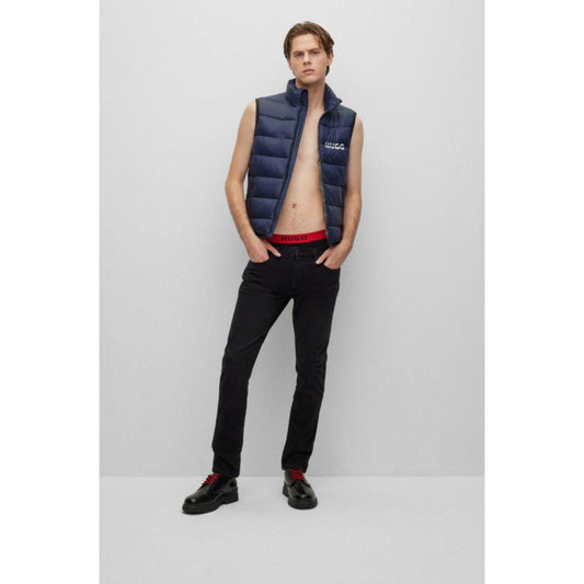Slim-fit padded gilet with split logo