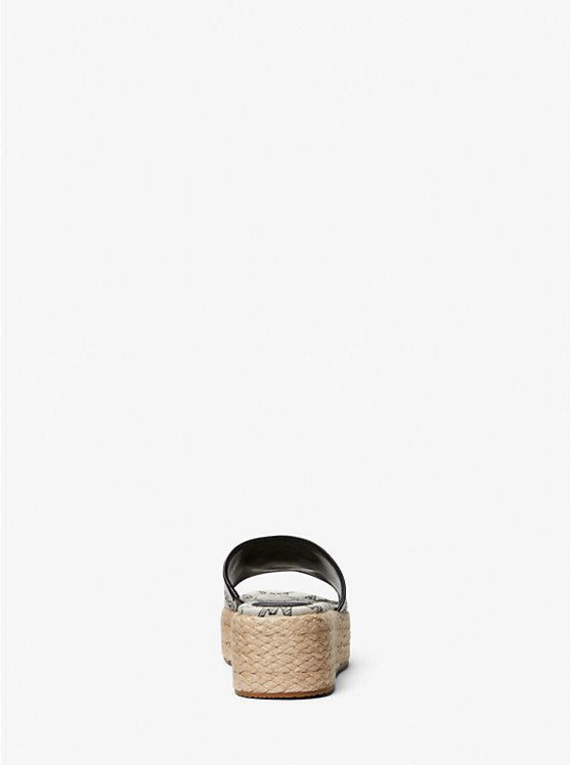Sadler Logo Jacquard and Jute Wedge Sandal