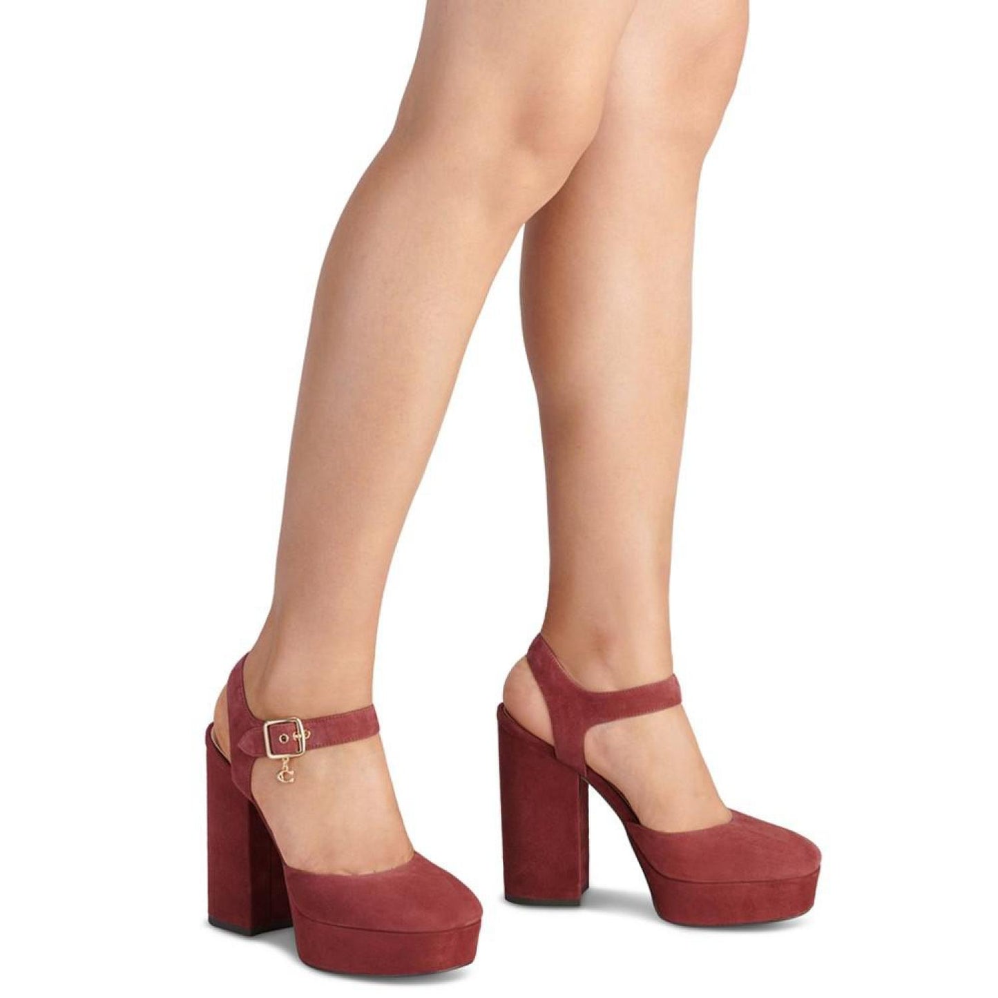 Women's Isabella Ankle-Strap Platform Block-Heel Pumps