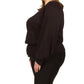 Plus Size Solid Long Sleeve Smocked Top