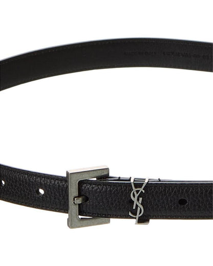 Saint Laurent Cassandre Thin Leather Belt