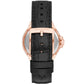 Women's Camille Three-Hand Black Genuine Leather Strap Watch 33mm