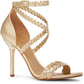 Astrid Womens Metallic Braided Heels