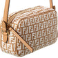 FENDI FF Mini Raffia & Leather Camera Bag