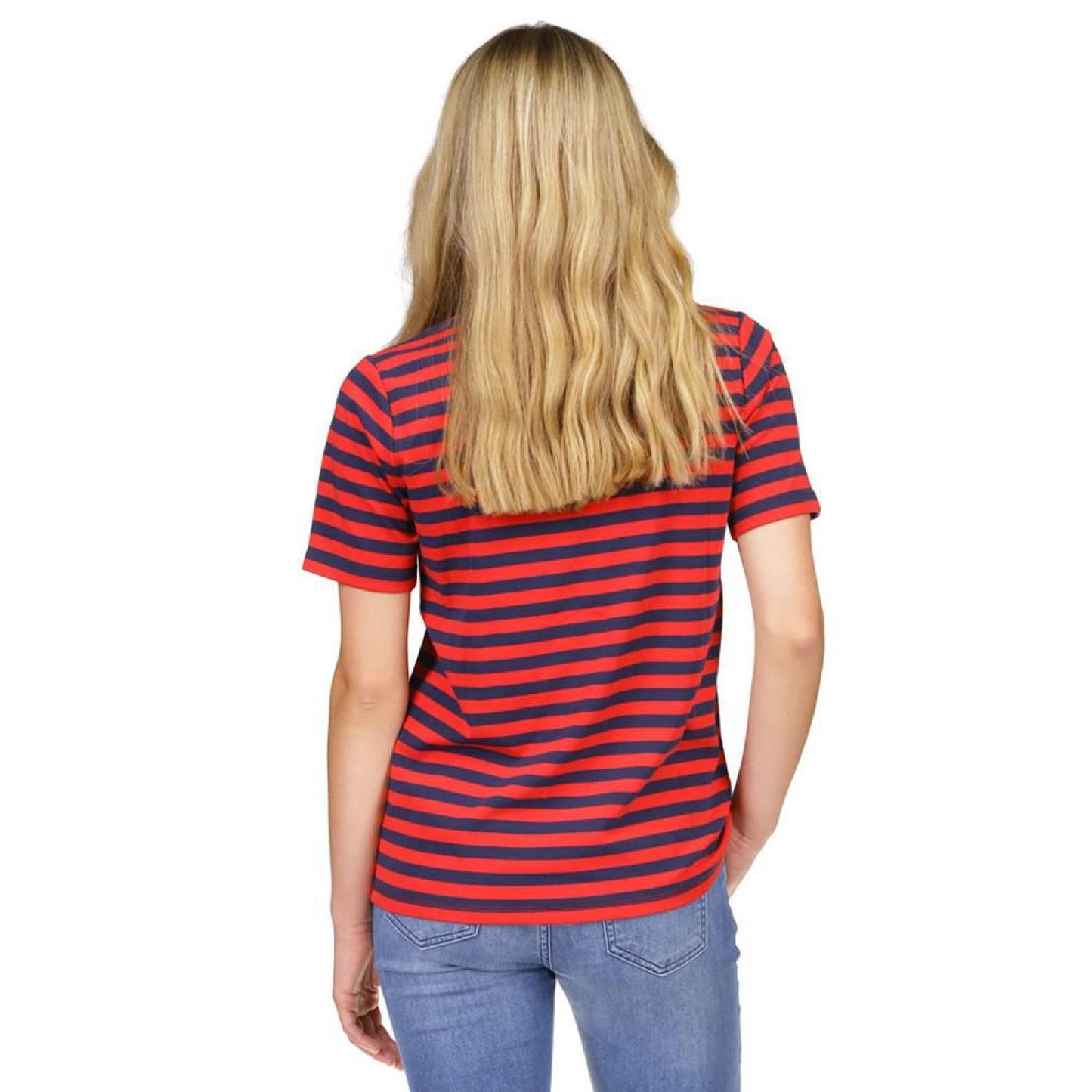 MICHAEL Women's Striped Chain-Neck T-Shirt