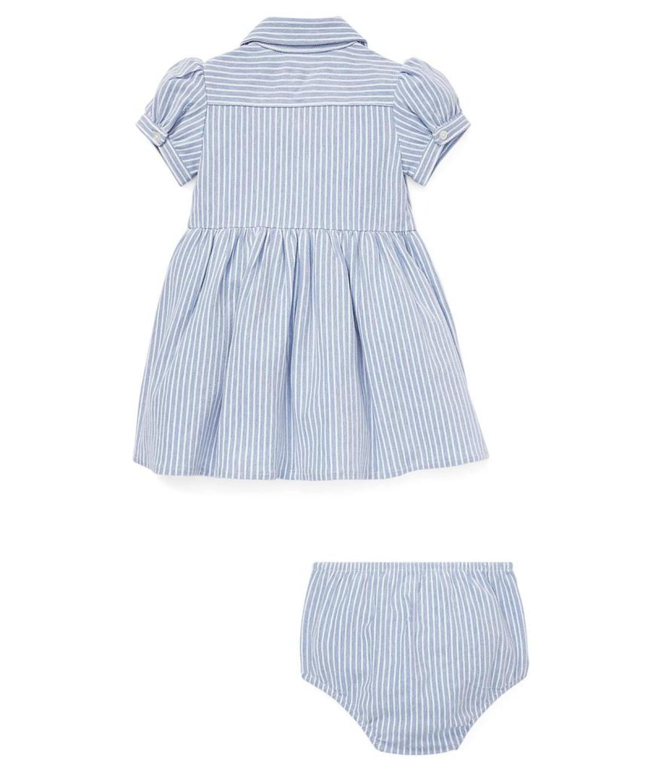 Striped Knit Oxford Dress (Infant)