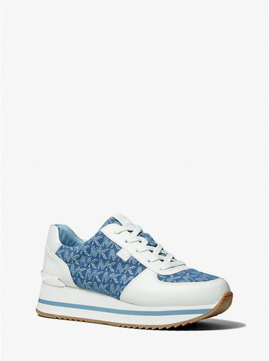 Monique Logo Jacquard Denim Trainer