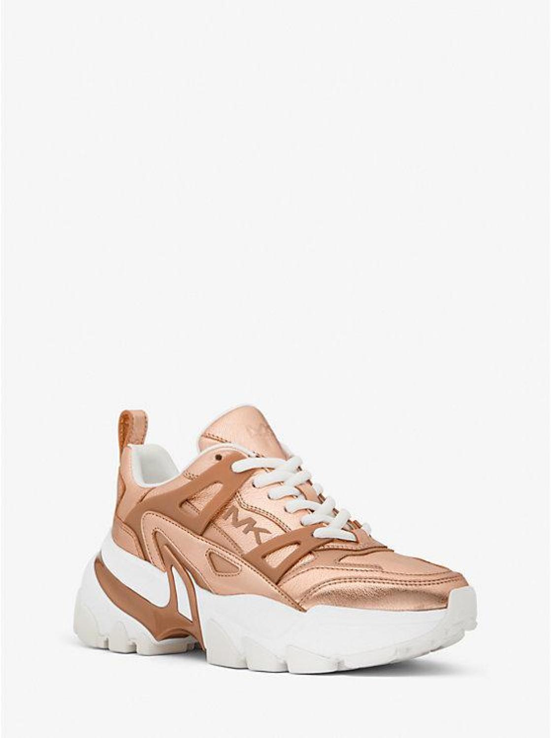 Nick Metallic Leather Trainer