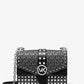 Greenwich Small Studded Metallic Logo Crossbody Bag
