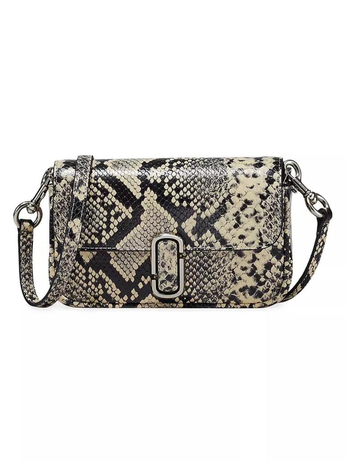 The Snake-Embossed Leather J Marc Mini Shoulder Bag