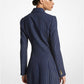 Metallic Pinstripe Double Crepe Sablé Tuxedo Dress