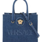 Versace small denim la medusa tote bag