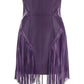 Versace fringed leather minidress