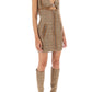 Versace monogram mini dress with leather trims