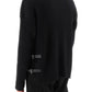 Versace ribbed-knit sweater with leather straps