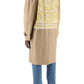 Versace impermeabile monopetto con inserto barocco