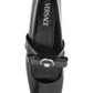 Versace open-toe ballet flats in gianni ribbon