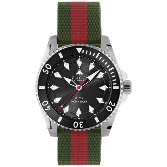 Men's Swiss Automatic Dive Red & Green Rubber Strap Watch 40mm