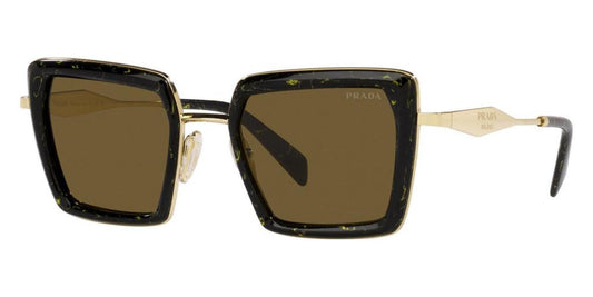 Prada Women's PR-55ZS-19D01T Fashion 52mm Black/Yellow Marble Sunglasses