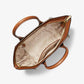 Avril Large Color-Block Pebbled Leather Top-Zip Satchel