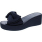 Bikini Womens Open Toe Slip On Wedge Sandals