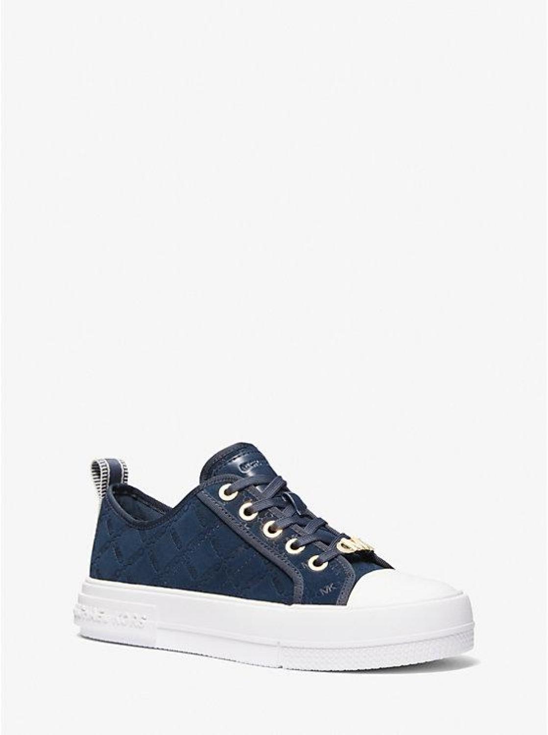 Evy Empire Logo Embossed Suede Sneaker