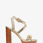Kailey Embellished Metallic Faux Leather Platform Sandal