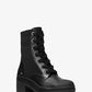 Brea Stretch-Knit and Leather Combat Boot