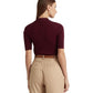 Rib-Knit Cotton-Blend Polo Sweater
