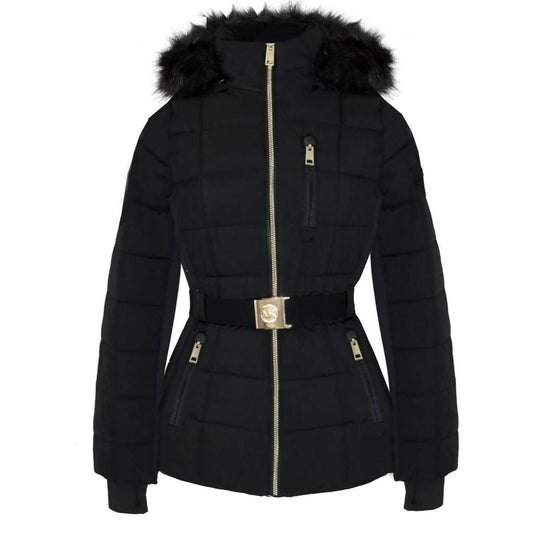 Women's Scuba Stretch Belted Active Coat In Black