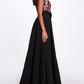 Short Sleeve Embroidered Floral Gown